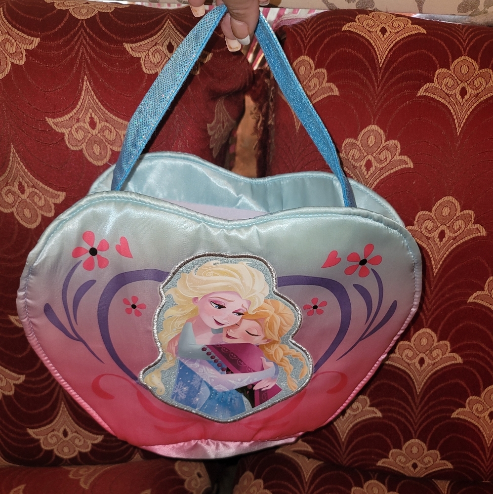 Disney Frozen Elsa & Anna Plush Heart Shaped Tote